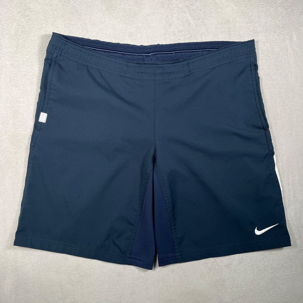 Nike Men N.E.T. 9" Tennis Shorts Dri-FIT S Navy Blue White Athletic 404701-451